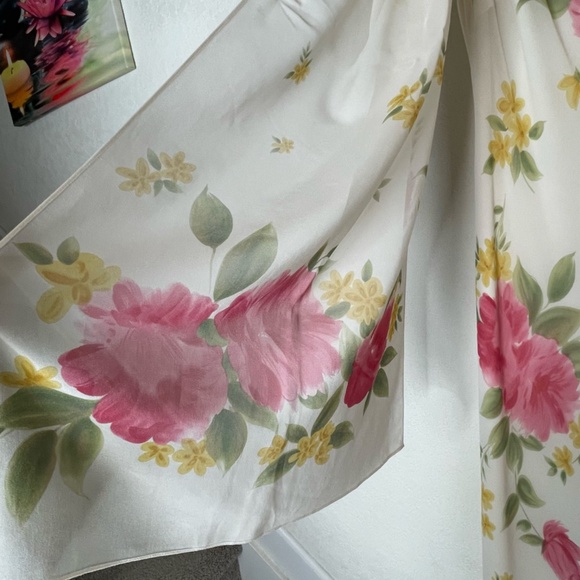 Ann Taylor 100% Silk Maxi Floral Sleeveless Dress w/ Shawl Y2K Sz 6 Multicolor - Picture 12 of 13